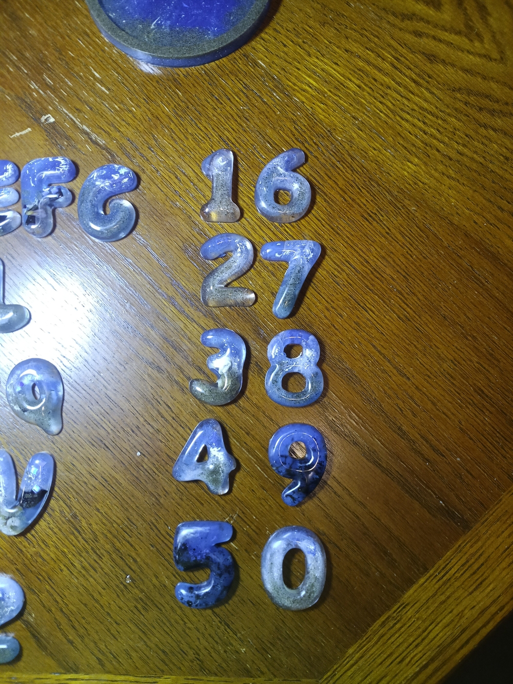 Handmade Beach Resin Numbers